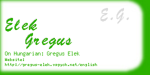 elek gregus business card